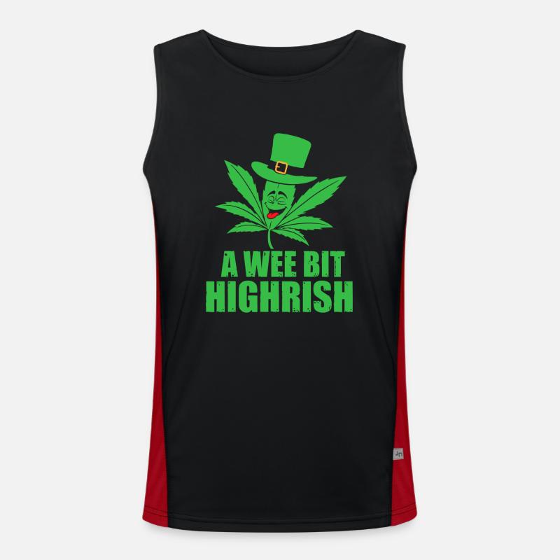 Ein kleines bisschen Highrish Funny 420 Weed Marihuana Funktionelles Kontrast-Tank Top für Männer 