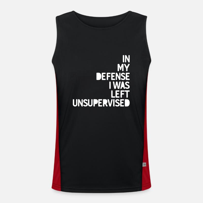 In my Defense I was left unsupervised Men's Functional Contrast Tank Top 