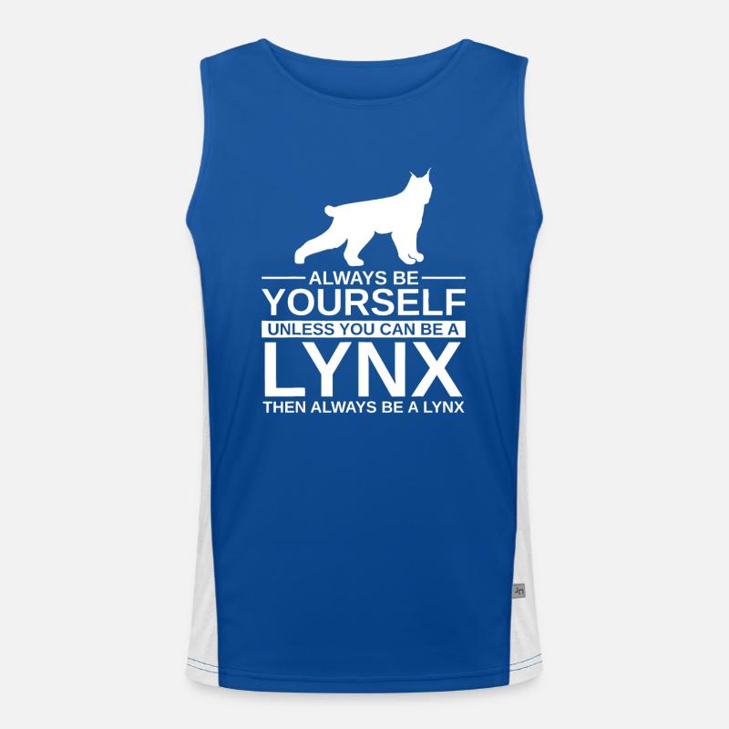 Sei immer du selbst Luchs-Geschenk Funktionelles Kontrast-Tank Top für Männer 