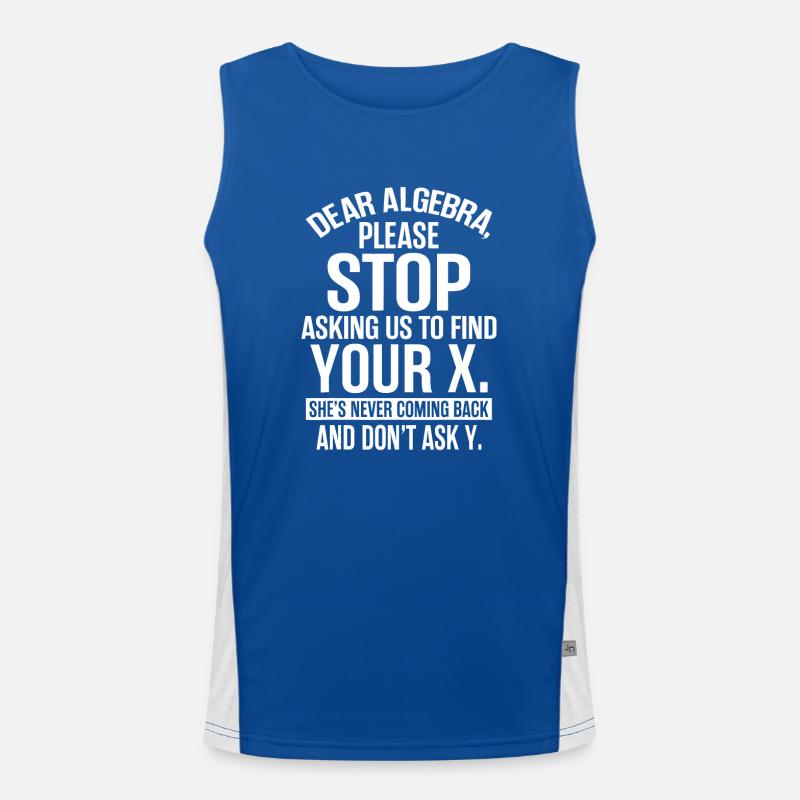 Algebra Teacher Apparel - Awesome Funny Math Men's Functional Contrast Tank Top 