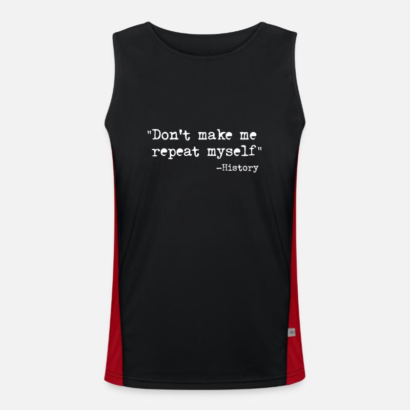Don't Make Me Repeat Myself - Men's Functional Contrast Tank Top  - black/red