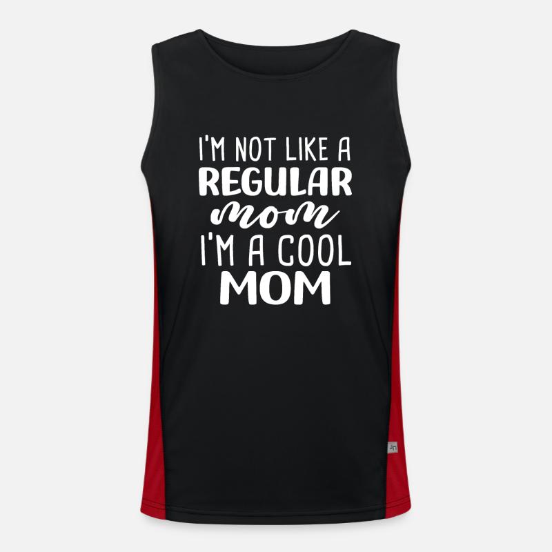 Ich bin nicht wie eine normale Mutter, ich bin eine coole Mutter - Funktionelles Kontrast-Tank Top für Männer - Schwarz/Rot