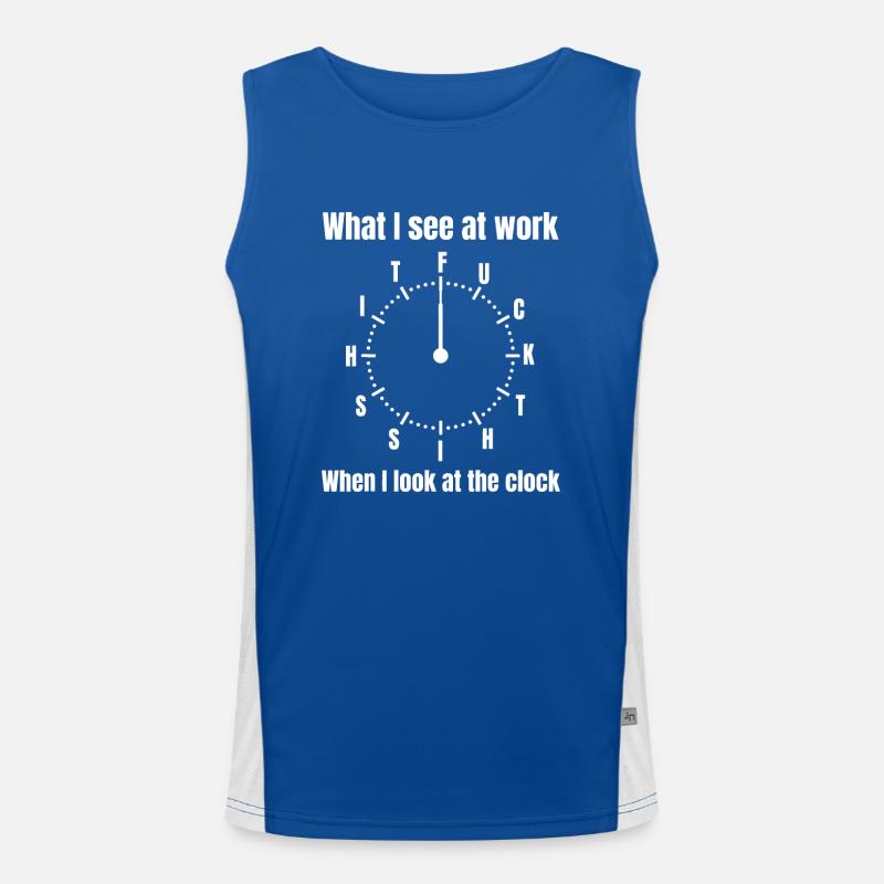 I Hate My Job Work Men's Functional Contrast Tank Top 