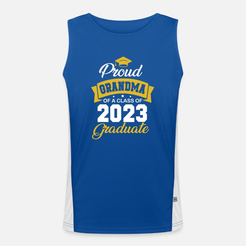 Stolze Oma eines Absolventen der Klasse 2023 Funktionelles Kontrast-Tank Top für Männer 