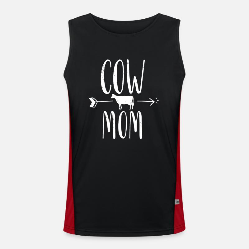 Kuh Mama Lustiger Bauer Geschenk Funktionelles Kontrast-Tank Top für Männer 