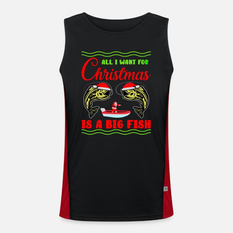 All i want for christmas is a big fish Funktionelles Kontrast-Tank Top für Männer 
