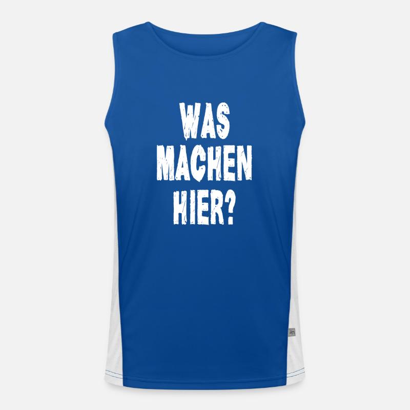 Was Machen Hier Outfit Funktionelles Kontrast-Tank Top für Männer 