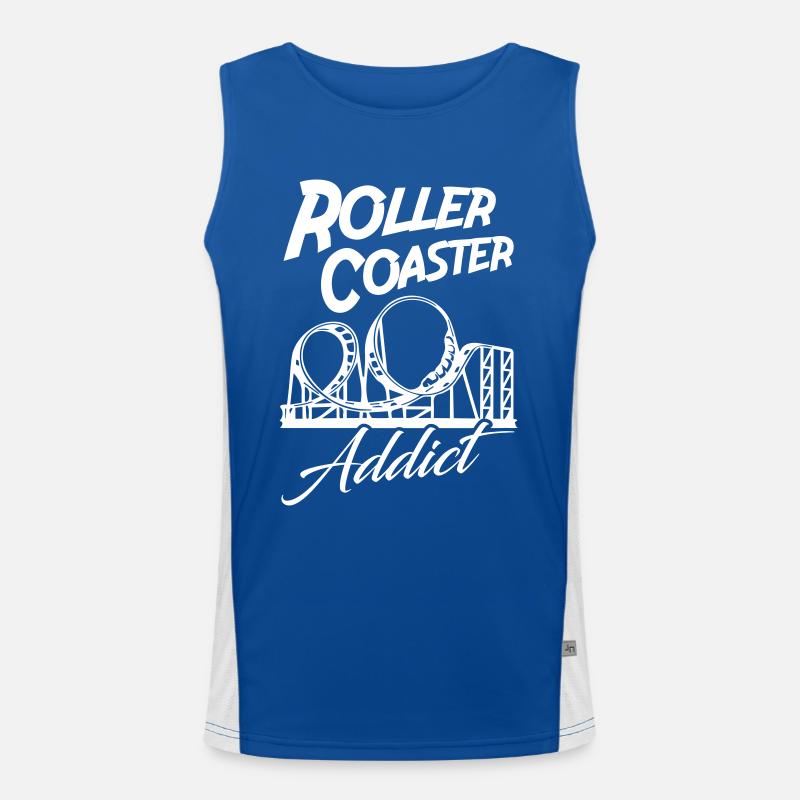 Roller Coaster Addict Funktionelles Kontrast-Tank Top für Männer 