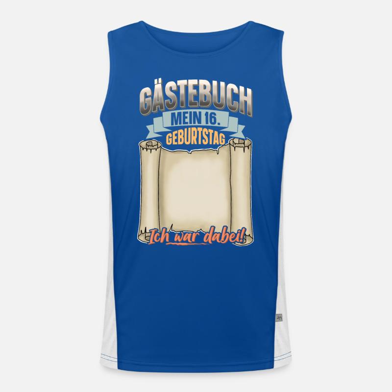 16. Geburtstag Gästebuch Funktionelles Kontrast-Tank Top für Männer 