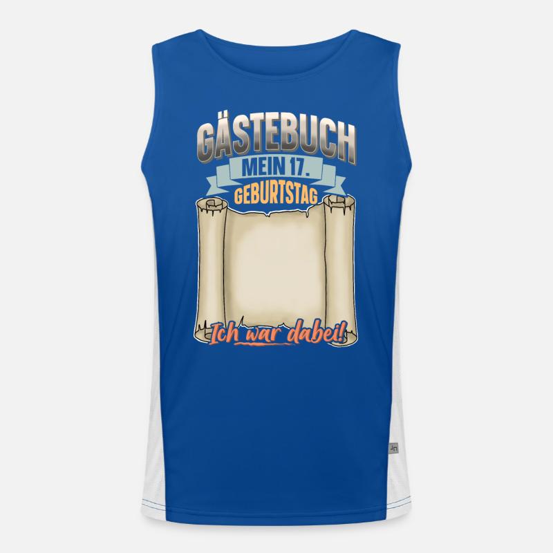 17. Geburtstag Gästebuch Funktionelles Kontrast-Tank Top für Männer 