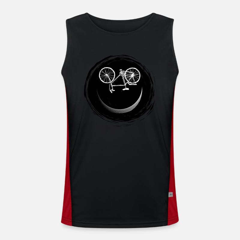 Fahrrad Gesicht Funktionelles Kontrast-Tank Top für Männer 