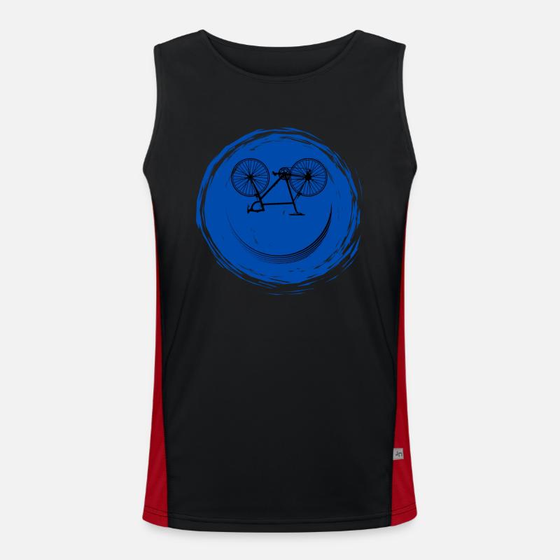 Fahrrad Gesicht Funktionelles Kontrast-Tank Top für Männer 