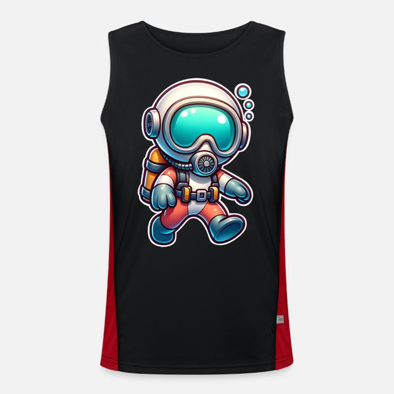 Diving Divers - Men's Functional Contrast Tank Top  - black/red