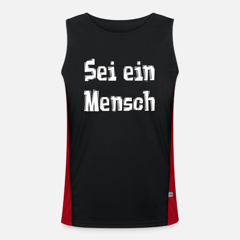 Sei ein Mensch Funktionelles Kontrast-Tank Top für Männer 
