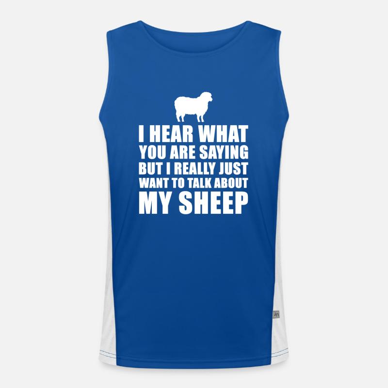 Funny Sheep Gift Idea Men's Functional Contrast Tank Top 