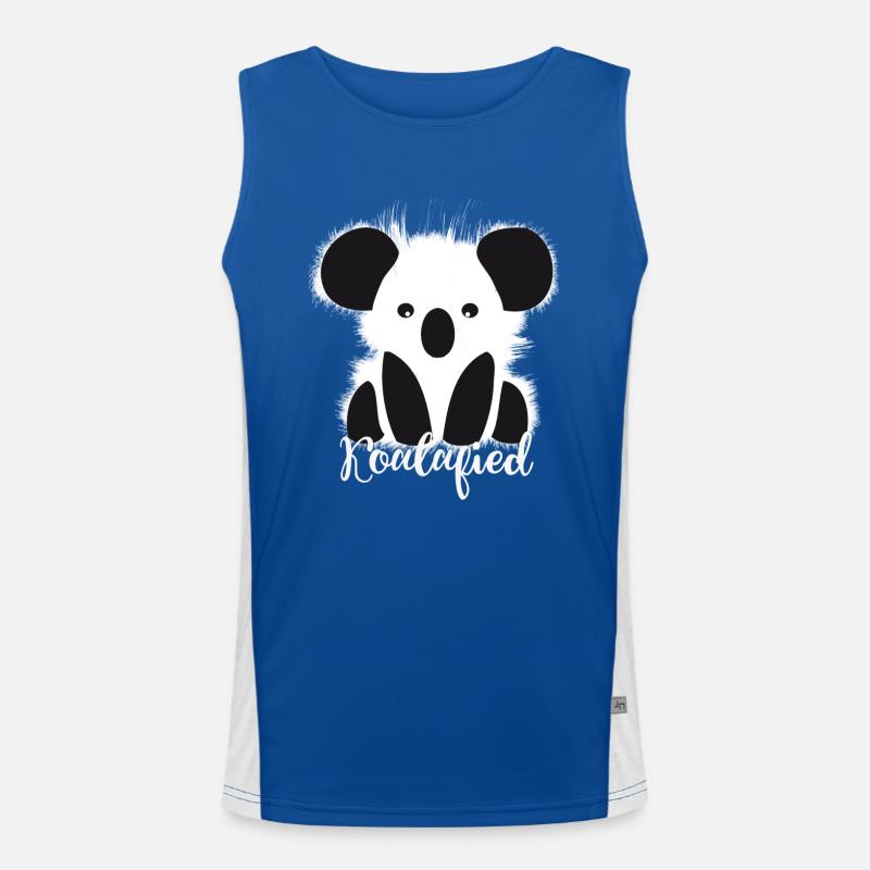 koala bear cute drawing tree Australia funny Men's Functional Contrast Tank Top 