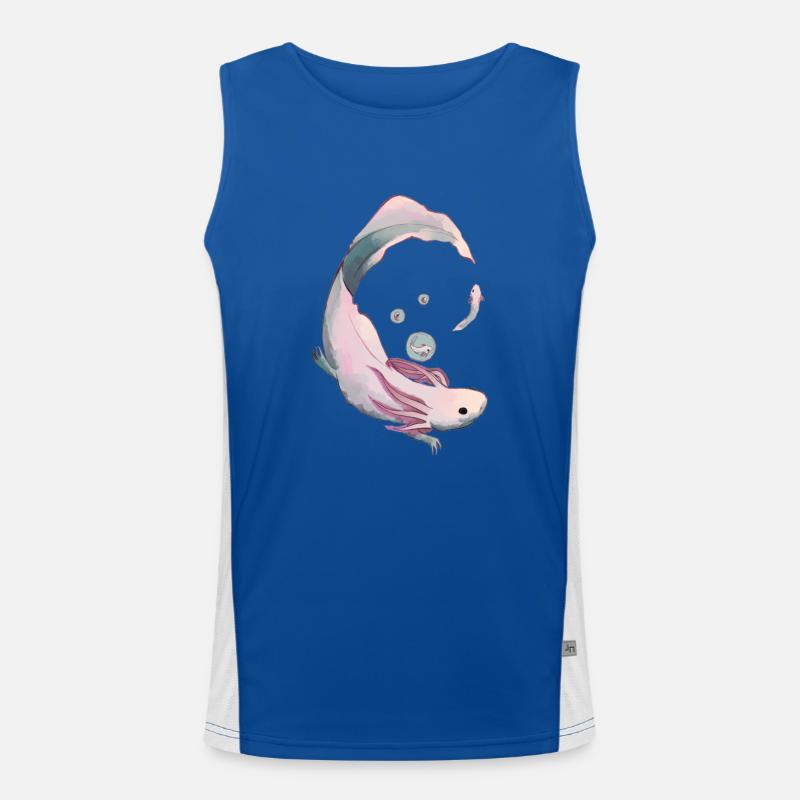 Axolotl Evolution Funktionelles Kontrast-Tank Top für Männer 