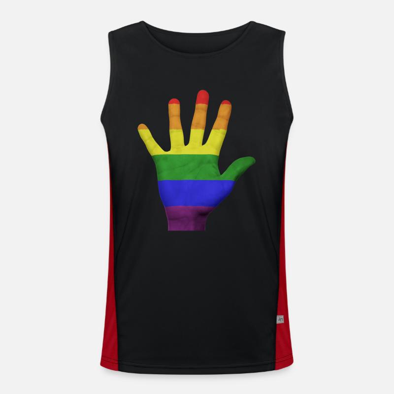 main LGBT PRIDE Débardeur respirant contrasté Homme 