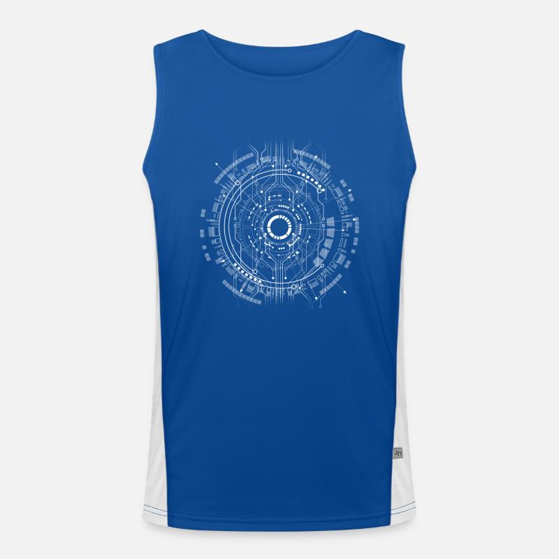 computer board core cpu pc code program nerd lo Men's Functional Contrast Tank Top 