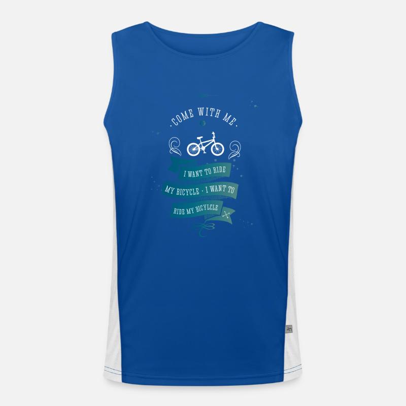 Bicycle Ride with Me Cycling Retro Fun Men's Functional Contrast Tank Top 