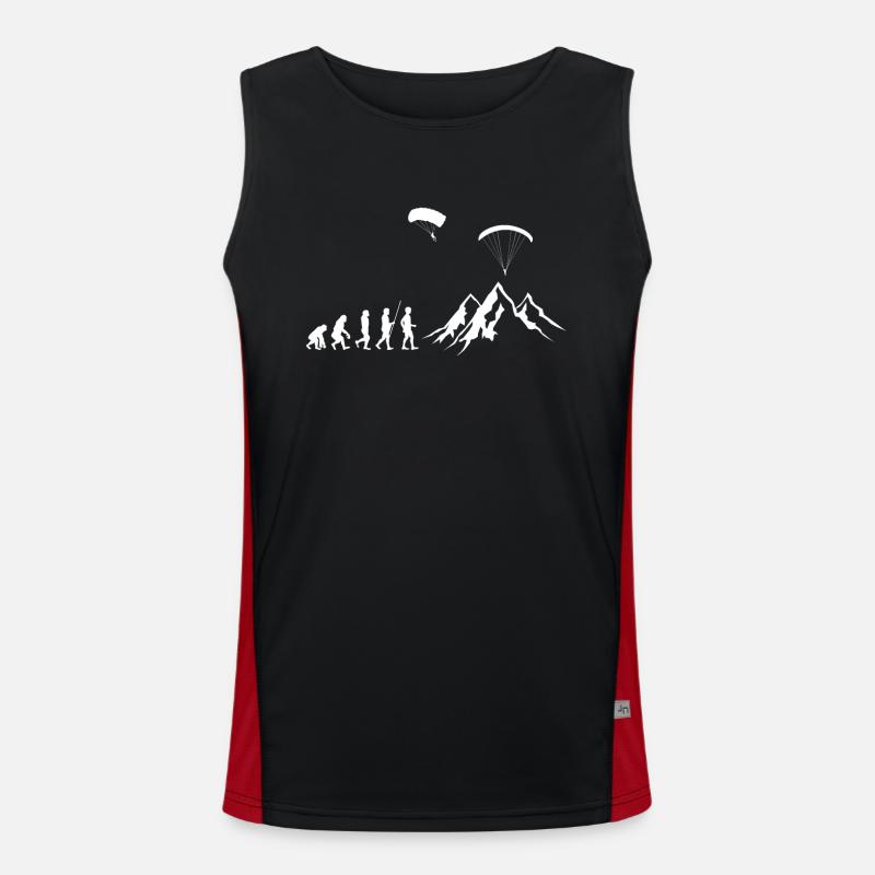 Paragliding - Paragliding - Evolution - Men's Functional Contrast Tank Top  - black/red