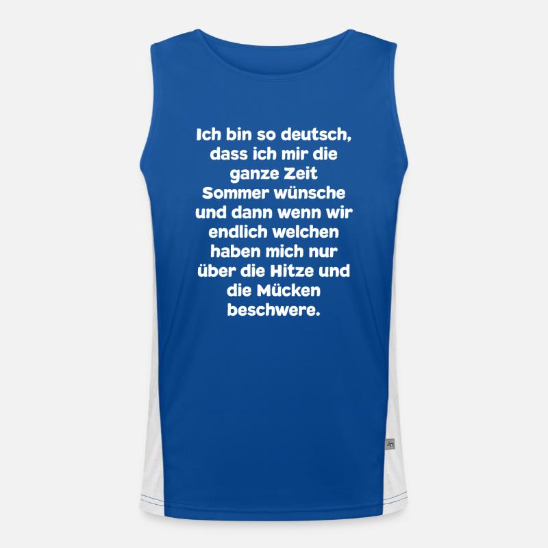 Funny saying typical German Men's Functional Contrast Tank Top 