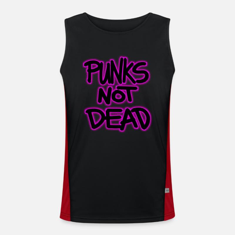 punks not dead Funktionelles Kontrast-Tank Top für Männer 