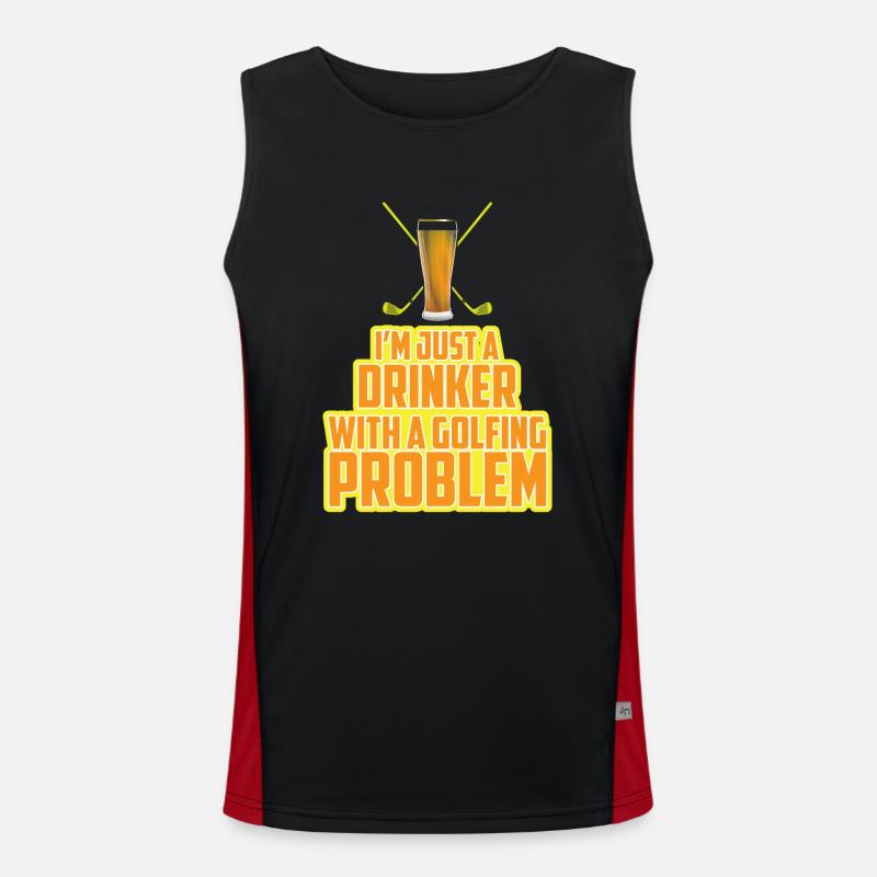 Golfing problem - Men's Functional Contrast Tank Top  - black/red