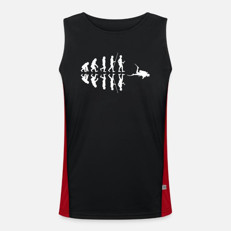 Diving - Diver - Scuba Diving - Evolution - Men's Functional Contrast Tank Top  - black/red