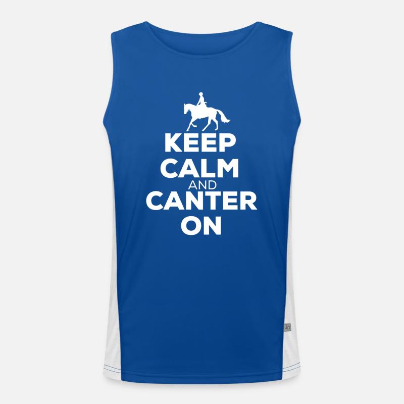 Keep Calm And Canter On - Horses Riding Gift Men's Functional Contrast Tank Top 