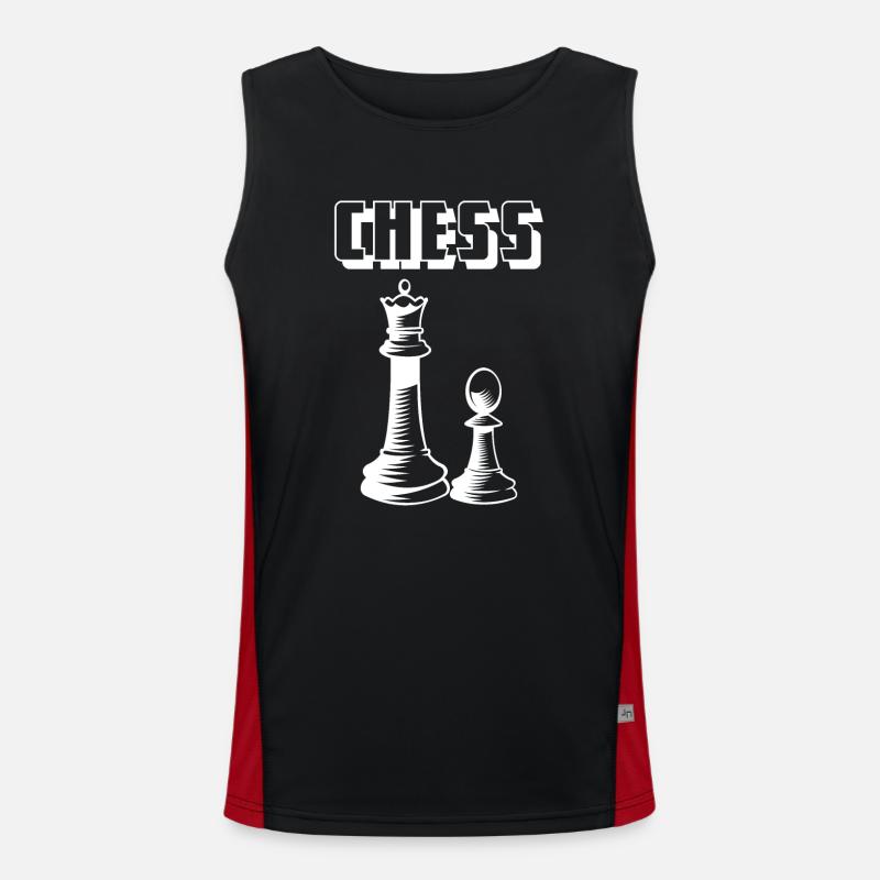 Chess - Chess - Chessmen - Game - Men's Functional Contrast Tank Top  - black/red