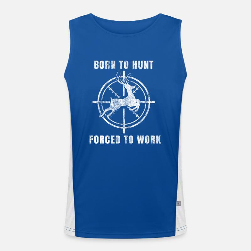 Born To Hunt Forced To Work Gift hunter hunting Men's Functional Contrast Tank Top