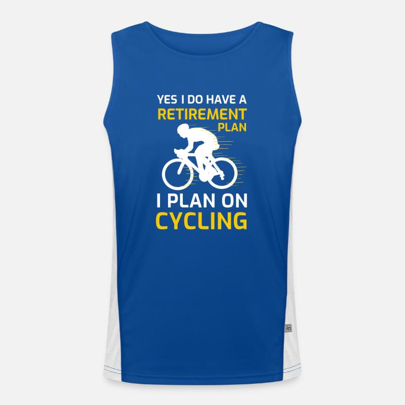 retirement i plan on cycling bicycle enthusiast Funktionelles Kontrast-Tank Top für Männer 
