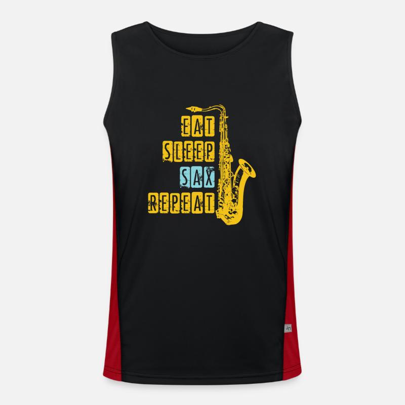 Saxophon Funktionelles Kontrast-Tank Top für Männer 