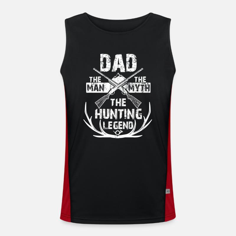 Vati der Mann der Mythos das Jagd-Legend-Geschenk Funktionelles Kontrast-Tank Top für Männer 