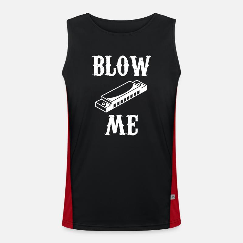 harmonica - harmonica player - harmonica - Men's Functional Contrast Tank Top - black/red