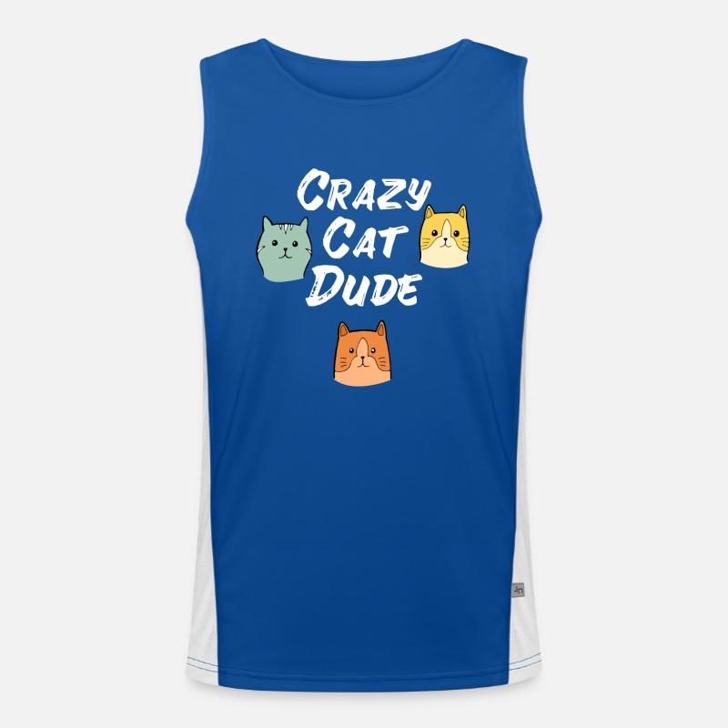 Crazy Cat Type Cat amoureux de chat Meow Débardeur respirant contrasté Homme 