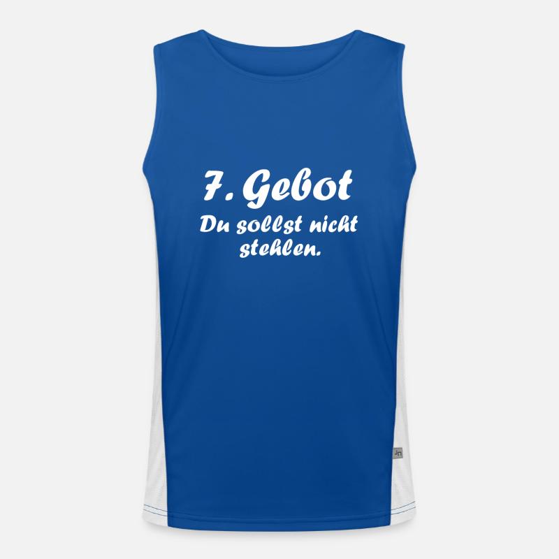 7. Gebot Du sollst nicht stehlen Christ Glaube Funktionelles Kontrast-Tank Top für Männer 