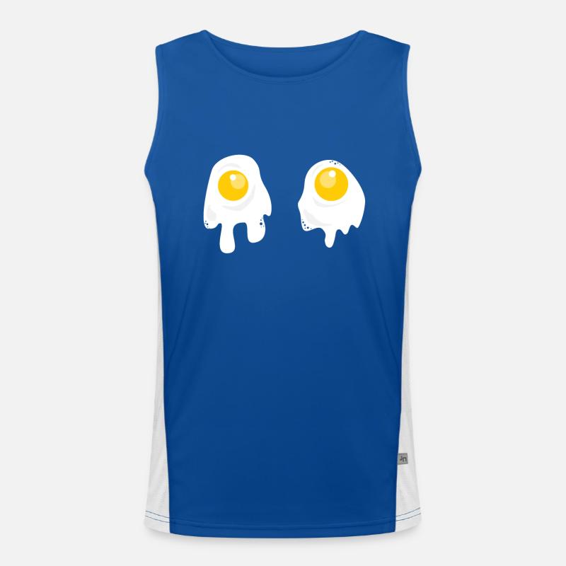 Fried Eggs - Breakfast Funktionelles Kontrast-Tank Top für Männer 