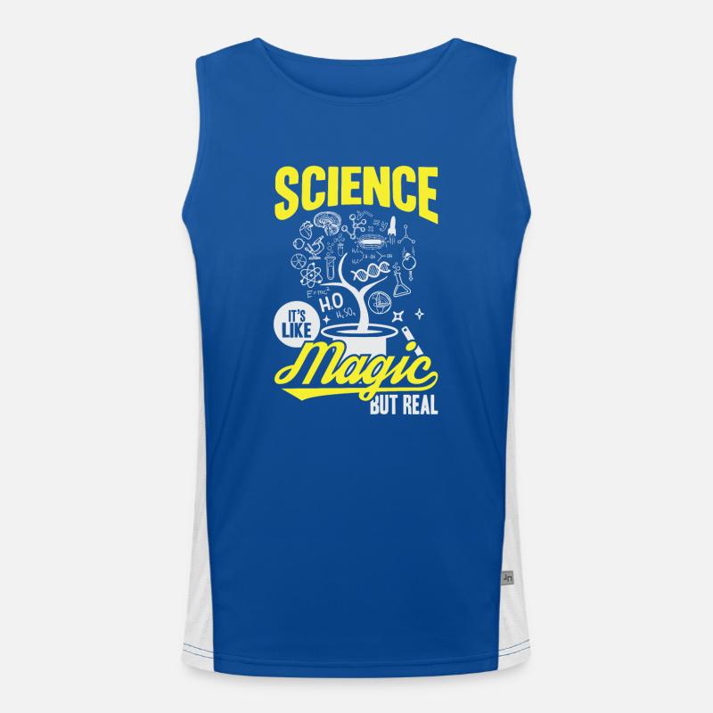 Science Its Like Magic But Real Nerd Geek Geschenk Funktionelles Kontrast-Tank Top für Männer 