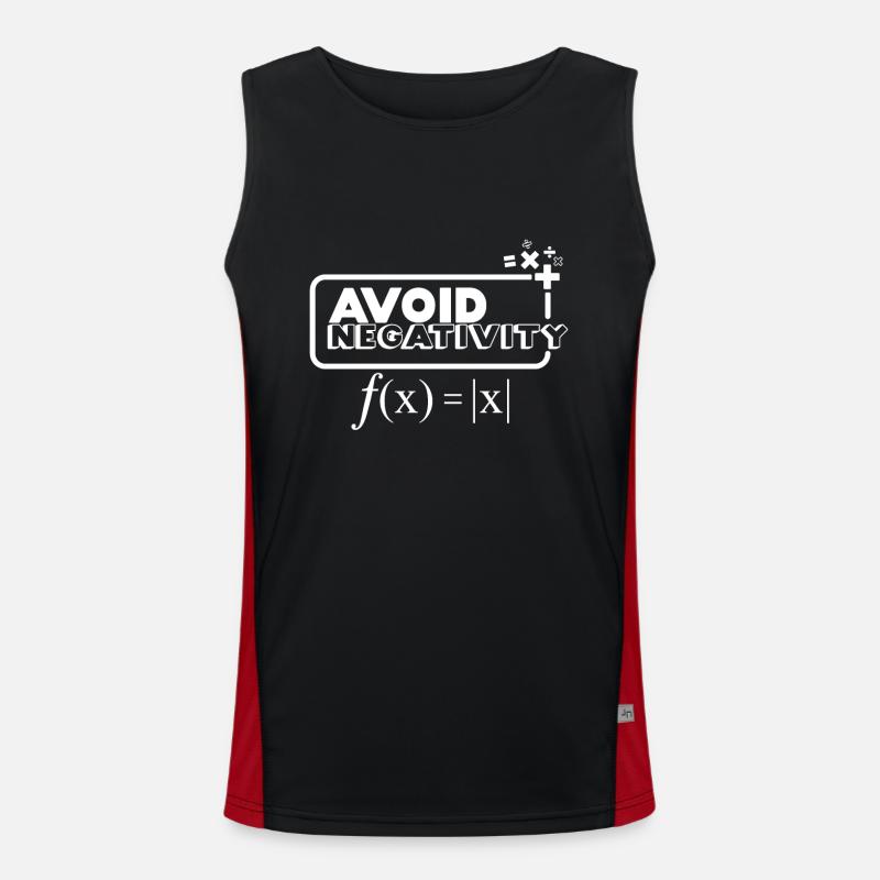Avoid Negativity - Funny Math Nerd Gift Men's Functional Contrast Tank Top 