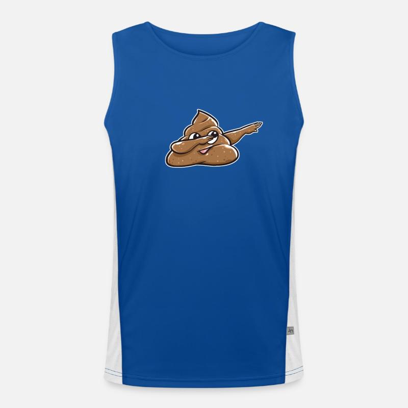 Dabbing dab dance shit poop emoticon gift Men's Functional Contrast Tank Top 