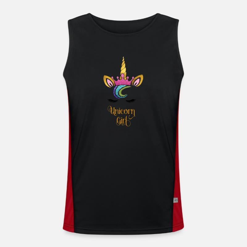 Einhorn Mädchen Funktionelles Kontrast-Tank Top für Männer 