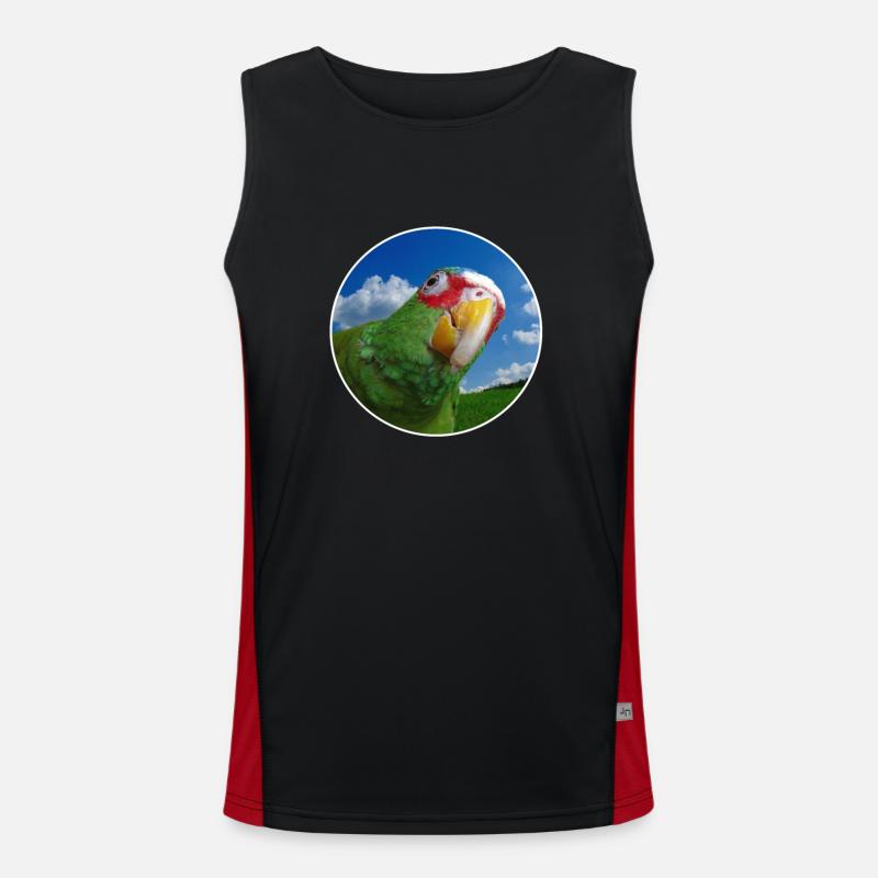 White-fronted Amazon - Men's Functional Contrast Tank Top  - black/red