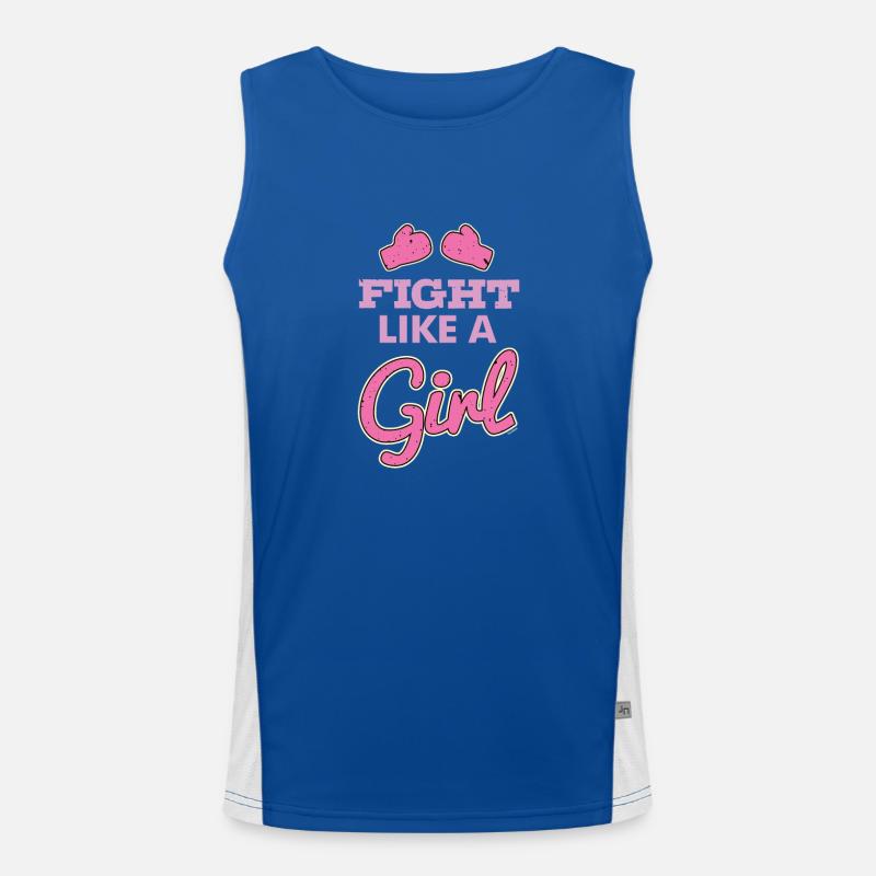 Kämpfen wie ein Mädchen Funktionelles Kontrast-Tank Top für Männer 