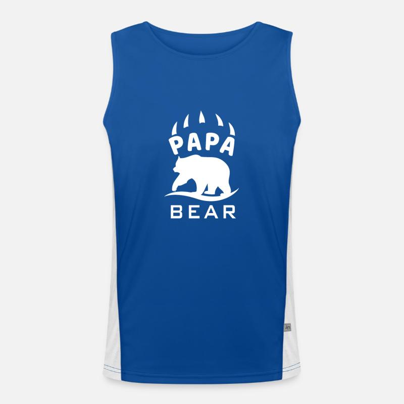 Papa Bär Bear Papi Vater Dad Daddy Shirt Funktionelles Kontrast-Tank Top für Männer 