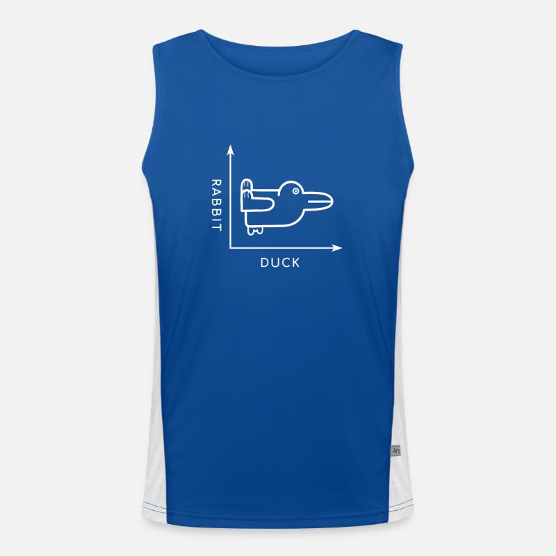 Bunny duck animals gift Men's Functional Contrast Tank Top 