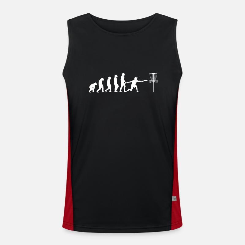 Disc Golf Evolution - Men's Functional Contrast Tank Top  - black/red