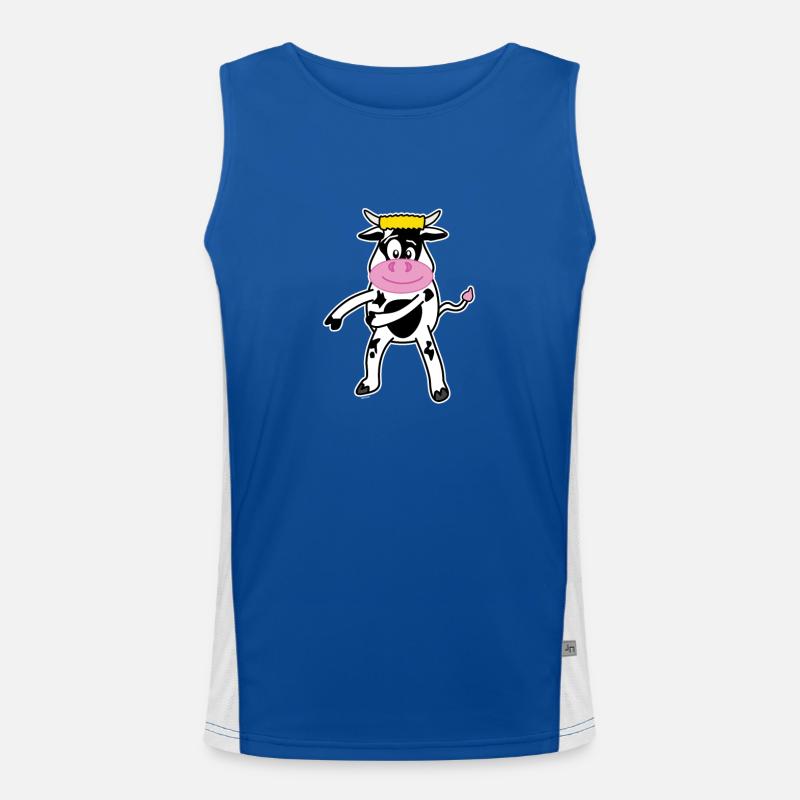 Floss Dance Move Kuh Funktionelles Kontrast-Tank Top für Männer 