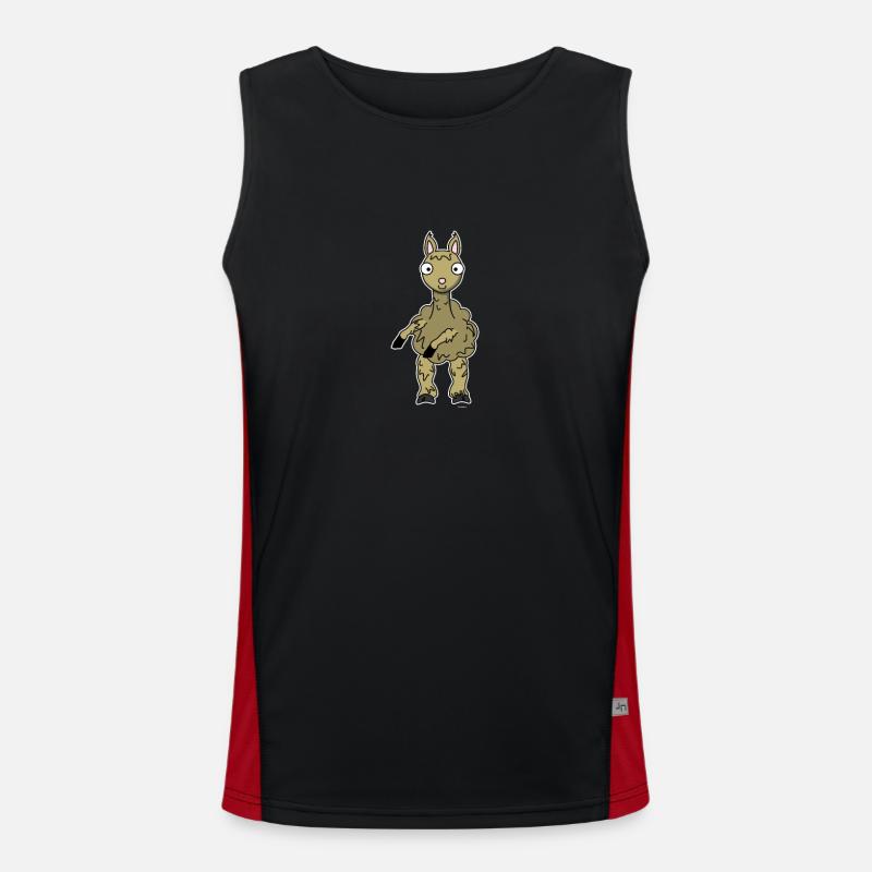 Floss Dance Move Llama - Men's Functional Contrast Tank Top  - black/red